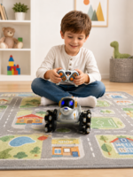 Uzaktan Kumandalı Akrobatik Robot Köpek 8 Tekerlekli Ses Kontrollü Sis Efektli - Görsel 2