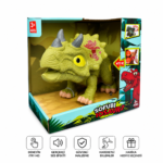 Sesli Işıklı Hareketli Triceratops Dinazor Oyuncağı –  Gerçekçi Dinozor Oyuncak 3+ Yaş - Görsel 4
